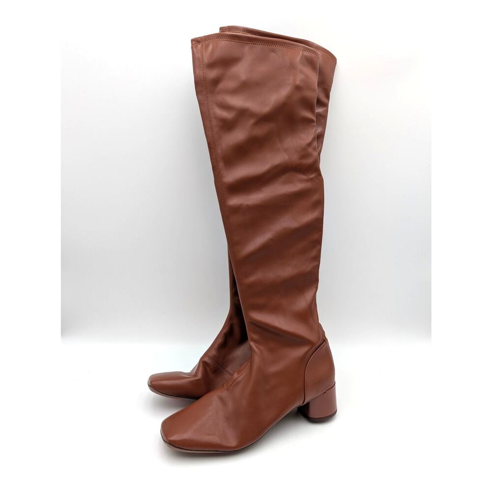 Franco Sarto Novara Over the Knee Boot Side Zip Women's Brown Size US9.5M EU40.5